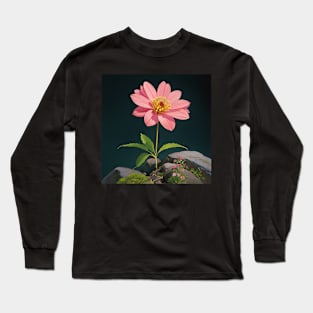 Pink Blooming Flower In the Alpines Long Sleeve T-Shirt